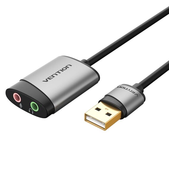 Vention USB External Sound Card 0.15M Gray Metal Type | Techbox