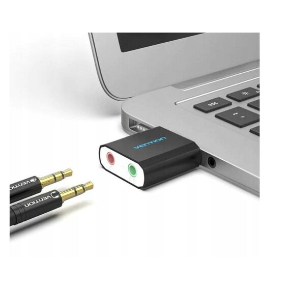 Vention USB External Sound Card Black Metal Type | Techbox