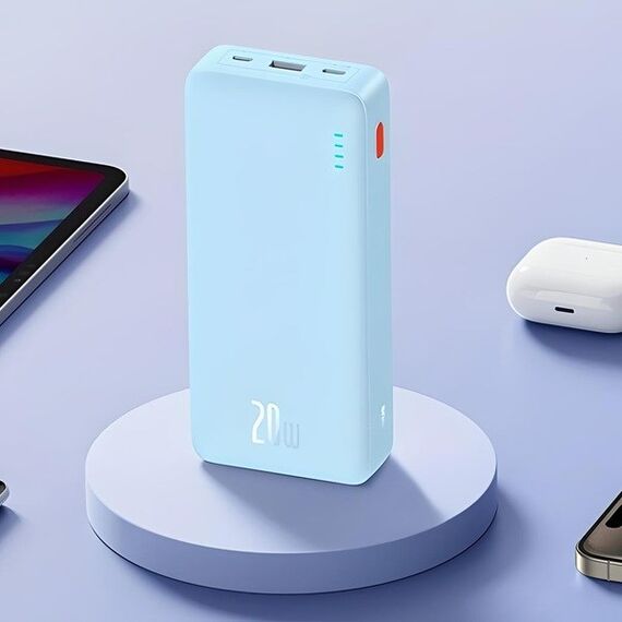 Baseus Airpow Lithium Polymer (LiPo) 20000 mAh Blue - Powerbanks - Smartphone Chargers - Techbox