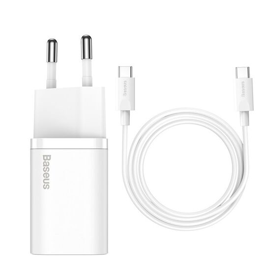 BASEUS MAINS CHARGER WITH CABLE TZCCSUP-L02 1C - Travel Chargers - Smartphone Chargers - Techbox