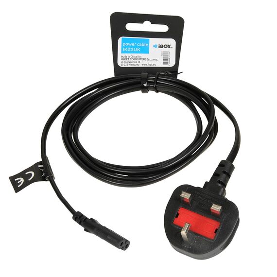 iBOX Euro 2-PIN Power Cable Audio-RTV VDE 1.8m UK Plug - Power Cables - Cables & Adapters - Techbox