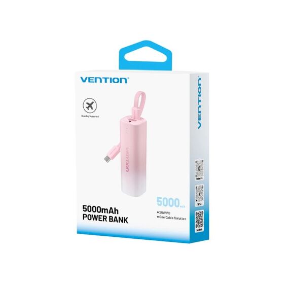 Powerbank Vention 20W USB-C Lightning 5000mAh PINK | Techbox