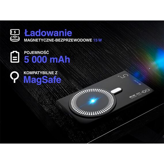 Tracer AirMag2 5000mAh PD20W+15W Mag, Black - Powerbanks - Smartphone Chargers - Techbox