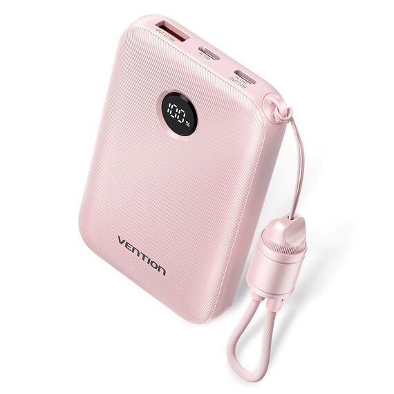 Vention 10000mAh Powerbank 2xUSB-C 1xUSB-A 22.5W, pink | Techbox