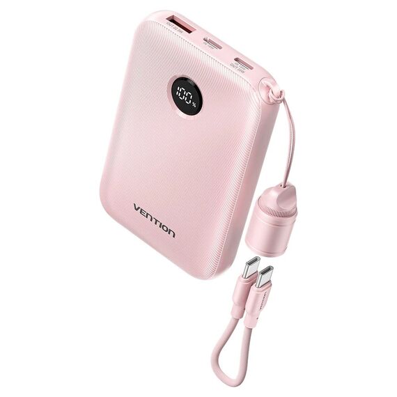 Vention 10000mAh Powerbank 2xUSB-C 1xUSB-A 22.5W, pink | Techbox