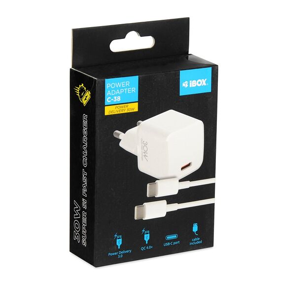 Wall charger I-BOX C-38 PD30W, white | Techbox