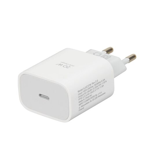 Wall charger iBOX C-37 GaN PD20W, white - Travel Chargers - Smartphone Chargers - Techbox