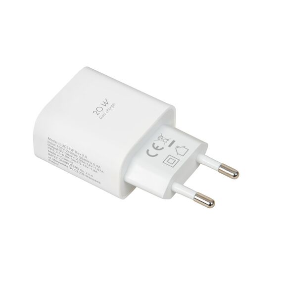Wall charger iBOX C-37 GaN PD20W, white - Travel Chargers - Smartphone Chargers - Techbox