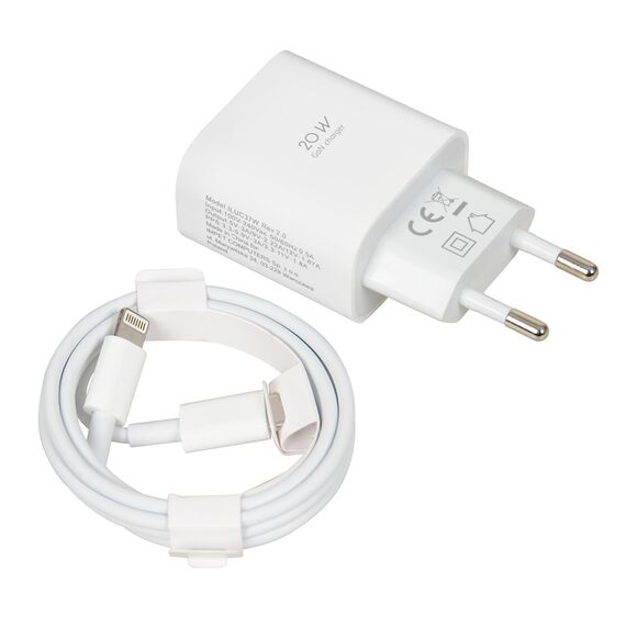 Wall charger iBOX C-37 GaN PD20W, white - Travel Chargers - Smartphone Chargers - Techbox