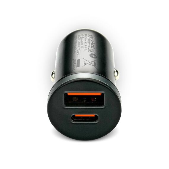 Car charger everActive CC-30Q USB + USB-C QC 3.0 PD 35W - Travel Chargers - Smartphone Chargers - Techbox