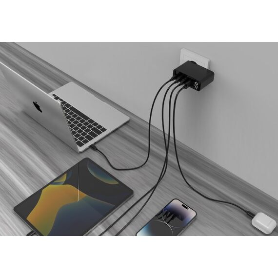 Gembird TA-UC-PDQC100LCD-01-BK mobile device charger Laptop, Smartphone Black AC Fast charging Indoor | Techbox