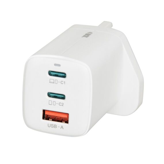 iBOX C-65 White, GaN 65W universal charger UK plug - Travel Chargers - Smartphone Chargers - Techbox