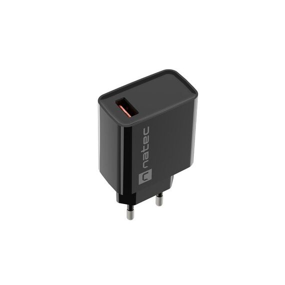 NATEC MAINS CHARGER RIBERA USB-A 18W BLACK | Techbox