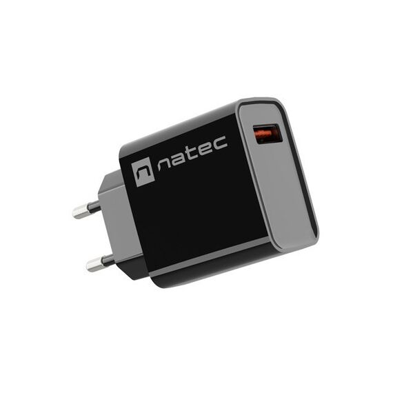 NATEC MAINS CHARGER RIBERA USB-A 18W BLACK | Techbox