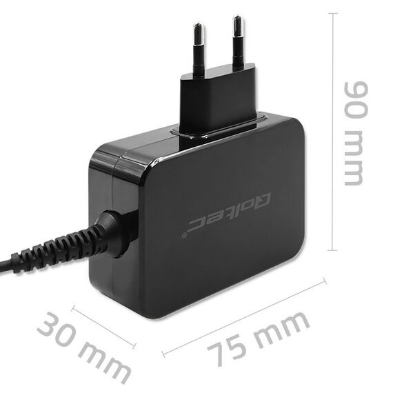 Qoltec 52386 GaN POWER PRO charger | 1xUSB-C | 65W | 5-20V | 3-3.25A | Black | Techbox