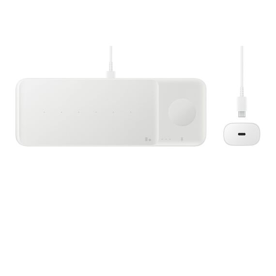 Samsung Wireless Charger Trio Headset, Smartphone, Smartwatch White USB Wireless charging Fast charging Indoor - Travel Chargers - Smartphone Chargers - Techbox