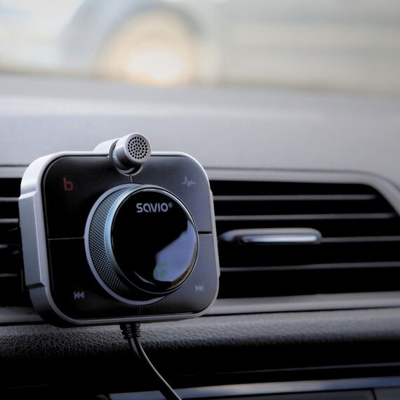 Savio TR-14 Transmiter FM z Bluetooth i ładowarką PD 87.6 - 107.9 MHz Bluetooth/USB Black | Techbox