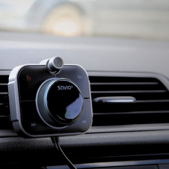 Savio TR-14 Transmiter FM z Bluetooth i ładowarką PD 87.6 - 107.9 MHz Bluetooth/USB Black | Techbox