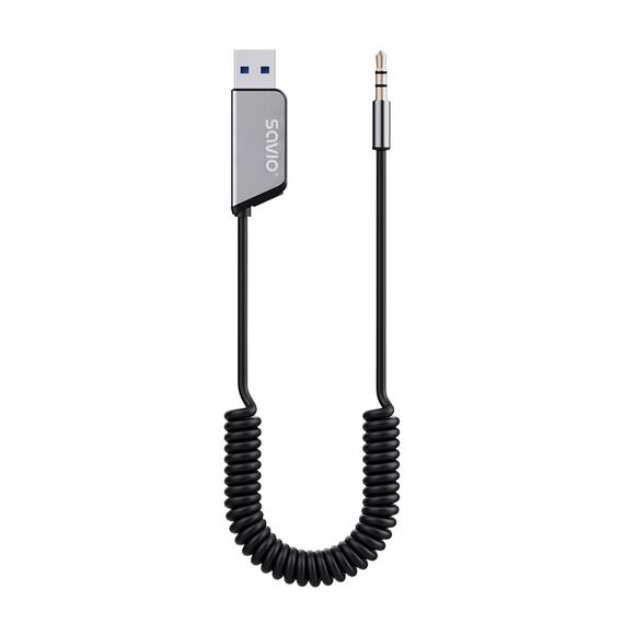 Savio TR-16 Transmitter AUX adapter with hands-free function, Bluetooth 5.3, Google Assistant/Siri | Techbox