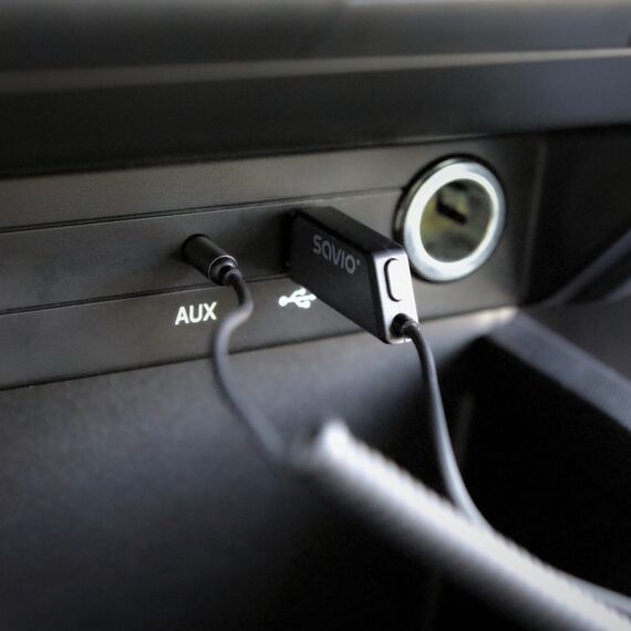 Savio TR-16 Transmitter AUX adapter with hands-free function, Bluetooth 5.3, Google Assistant/Siri | Techbox