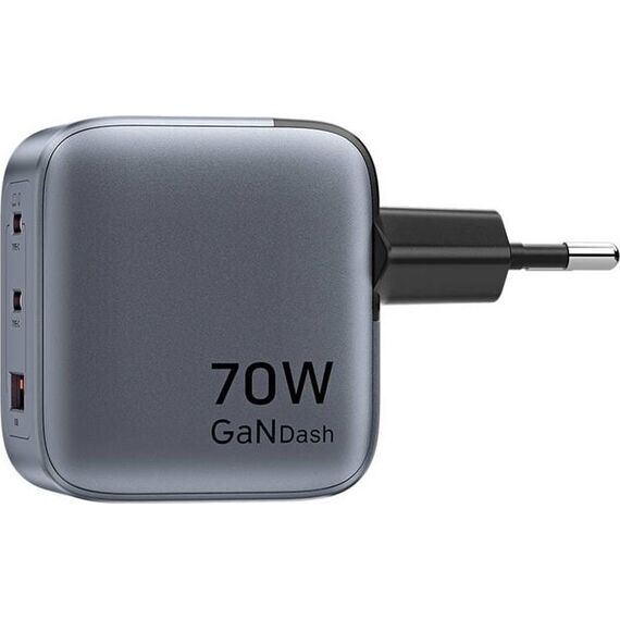 Vention 70W GaN PD Charger 1x USB-A 2x USB-C BK | Techbox