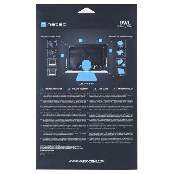 NATEC Owl Frameless display privacy filter 39.6 cm (15.6") | Techbox