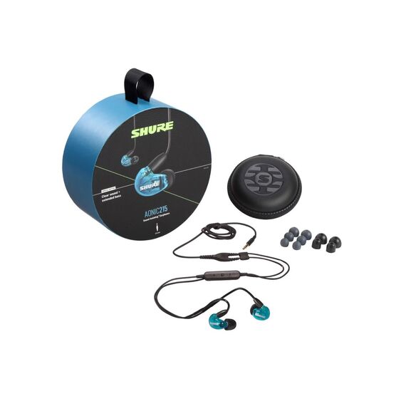 Shure AONIC 215 - in-ear headphones with single transducer and 3.5mm cable (blue) | Techbox