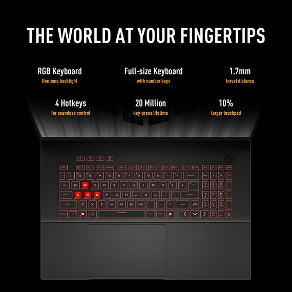 ASUS TUF Gaming A18 FA808UM-S9058 AMD Ryzen™ 7 260 Laptop 45.7 cm (18") 2.5K 16 GB DDR5-SDRAM 512 GB SSD NVIDIA GeForce RTX 5060 Wi-Fi 6E (802.11ax) NoOS Gray - Laptops | Macbook - Laptops & Desktops - Techbox