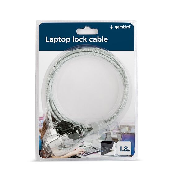 Gembird LK-K-01 Cable lock for notebooks (key lock) 1.8m | Techbox