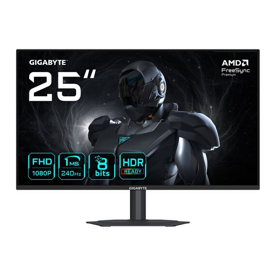 GIGABYTE G25F2A 25" FHD Gaming Monitor - 1920 x 1080, 240Hz, 1ms, 300 cd/m², Display HDR 10, HDMI 2.0, Displayport 1.4 - Monitors - Monitors & Mounts - Techbox