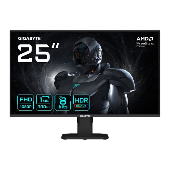 GIGABYTE GS25F2 25" FHD Gaming Monitor - 1920 x 1080, 200Hz, 1ms, 300 cd/m2, Display HDR 10, HDMI 2.0, Displayport 1.4 - Monitors - Monitors & Mounts - Techbox