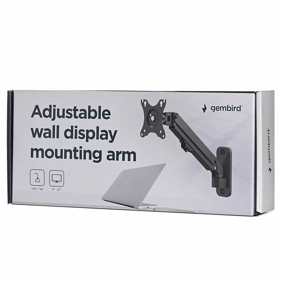Gembird MA-WA1-01 monitor mount / stand 68.6 cm (27") Black Wall | Techbox