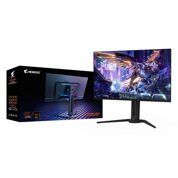 GIGABYTE AORUS FO32U2P 32” OLED Gaming Monitor - 3840 x 2160(UHD), 240Hz, 0.03ms, 250 cd/m2, KVM, FreeSync Premium Pro, DisplayHDR True Black 400, Displayport2.1 - Monitors - Monitors & Mounts - Techbox