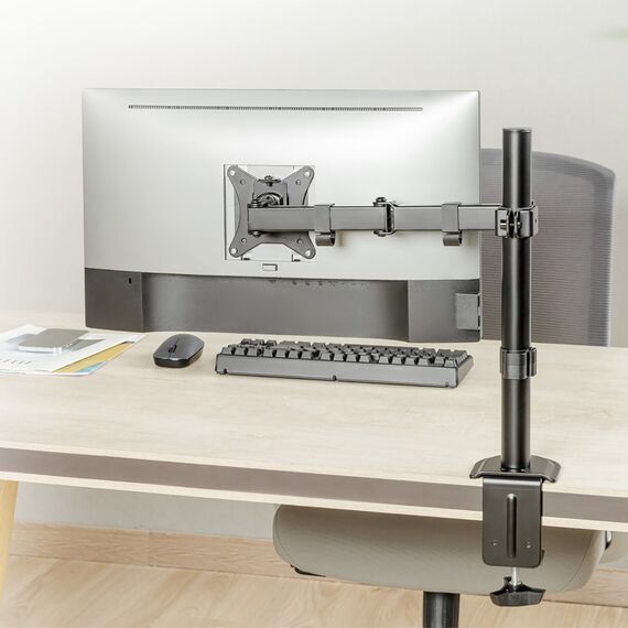 Maclean MC-753N LCD Monitor Desk Mount 17-32" 9kg VESA 75x75 100x100 Single Arm Extendable Adjustable | Techbox