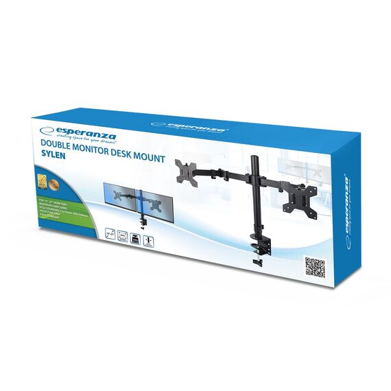 Esperanza ERW018 Desk mount for two monitors 10-27'' up to 8kg | Techbox