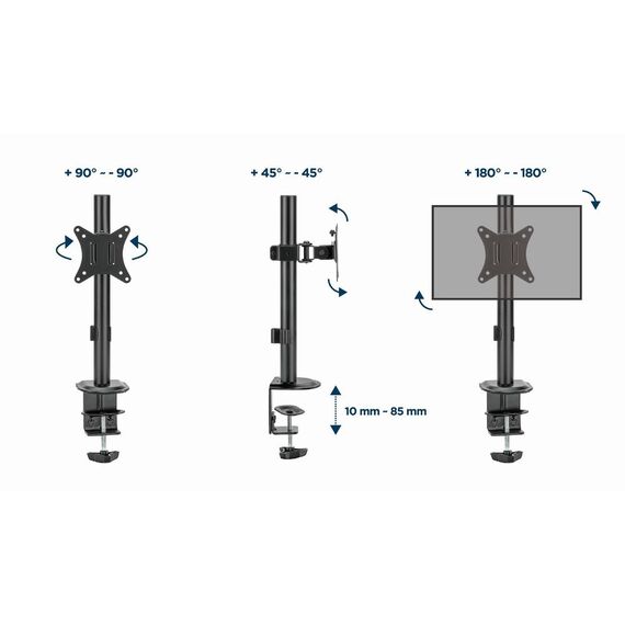 Gembird MA-D1-02 monitor mount / stand 81.3 cm (32") Desk Black | Techbox