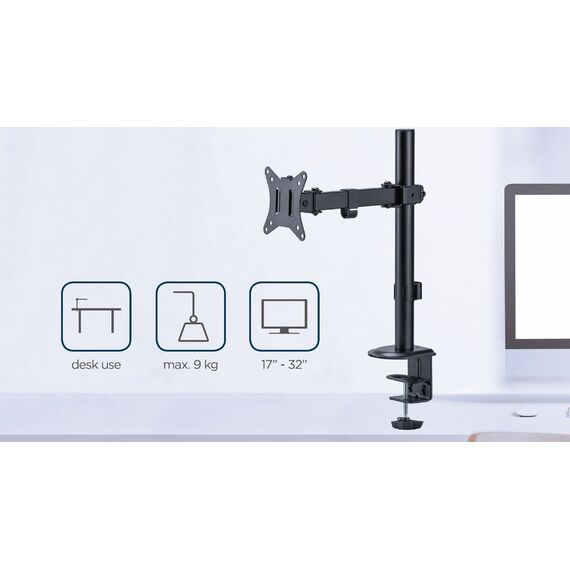 Gembird MA-D1-03 monitor mount / stand 81.3 cm (32") Desk Black | Techbox