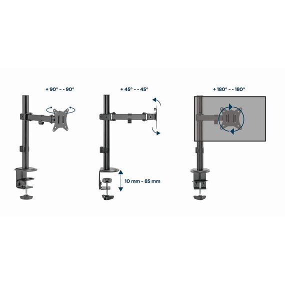 Gembird MA-D1-03 monitor mount / stand 81.3 cm (32") Desk Black | Techbox