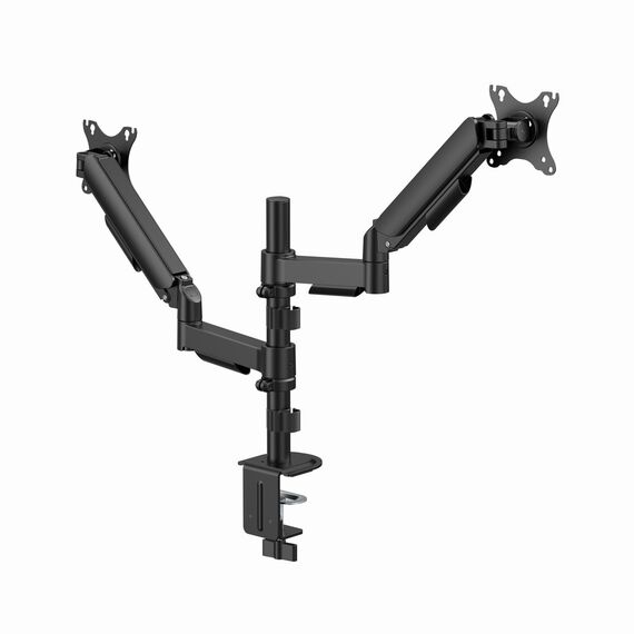 Gembird MA-DA2P-02 Adjustable desk 2-display mounting arm, 17”-32”, black | Techbox