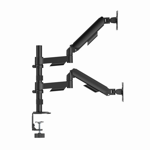 Gembird MA-DA2P-02 Adjustable desk 2-display mounting arm, 17”-32”, black | Techbox