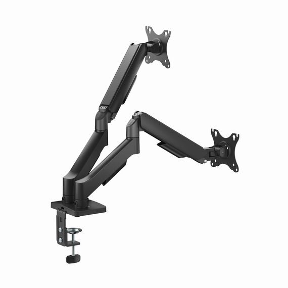 Gembird MA-DA2U-01 Adjustable desk 2-display mounting arm with USB ports, 17”-32”, black - Stands & Accessories - Monitors & Mounts - Techbox