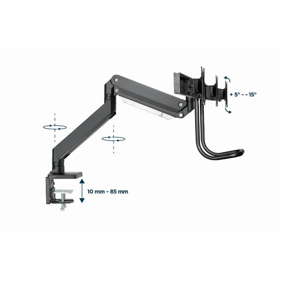 Gembird MA-DA3-03 monitor mount / stand 68.6 cm (27") Desk Black - Stands & Accessories - Monitors & Mounts - Techbox