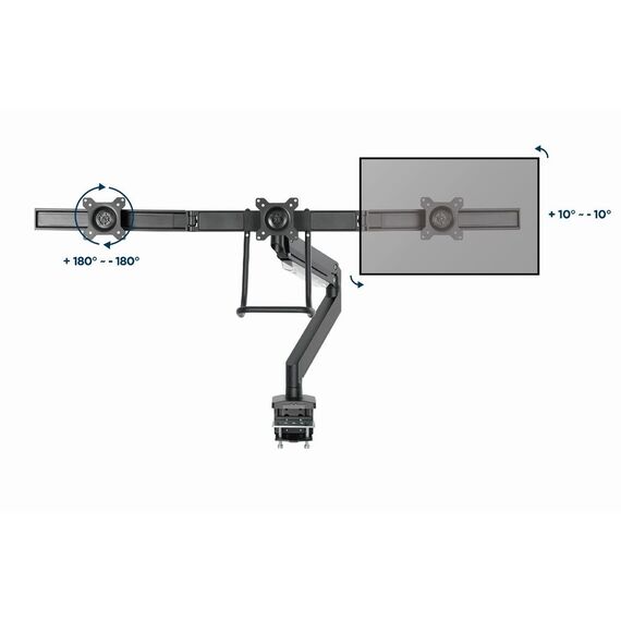 Gembird MA-DA3-03 monitor mount / stand 68.6 cm (27") Desk Black - Stands & Accessories - Monitors & Mounts - Techbox