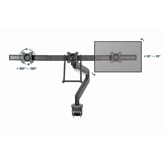 Gembird MA-DA3-03 monitor mount / stand 68.6 cm (27") Desk Black - Stands & Accessories - Monitors & Mounts - Techbox