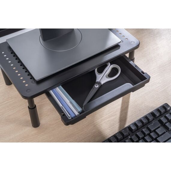 Gembird MS-TABLE-D-01 Adjustable monitor stand with drawer (rectangle) | Techbox