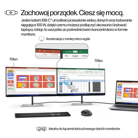 HP Series 7 Pro 24 inch WUXGA USB-C Monitor - 724pu | Techbox