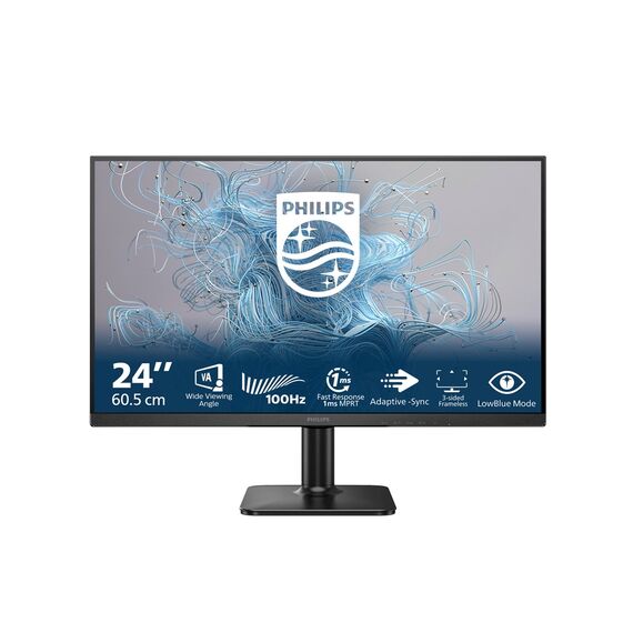 Philips 1000 series 24E2N1100LB/00 computer monitor 60.5 cm (23.8") 1920 x 1080 pixels Full HD LCD Black | Techbox