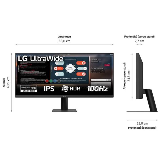 LG 29U511A-B computer monitor 73.7 cm (29") 2560 x 1080 pixels WFHD LCD Black - Monitors - Monitors & Mounts - Techbox