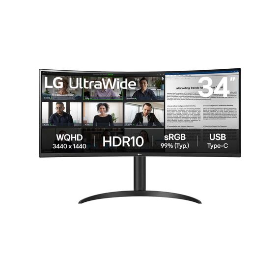 LG 34WR50QK-B computer monitor 86.4 cm (34") 3440 x 1440 pixels Wide Quad HD Black - Monitors - Monitors & Mounts - Techbox
