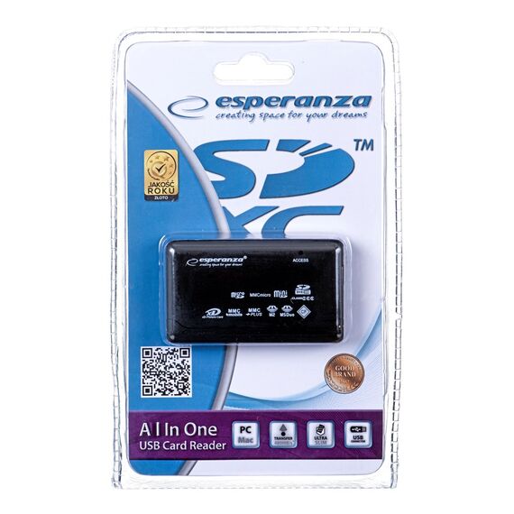 Esperanza EA119 card reader Black USB 2.0 | Techbox